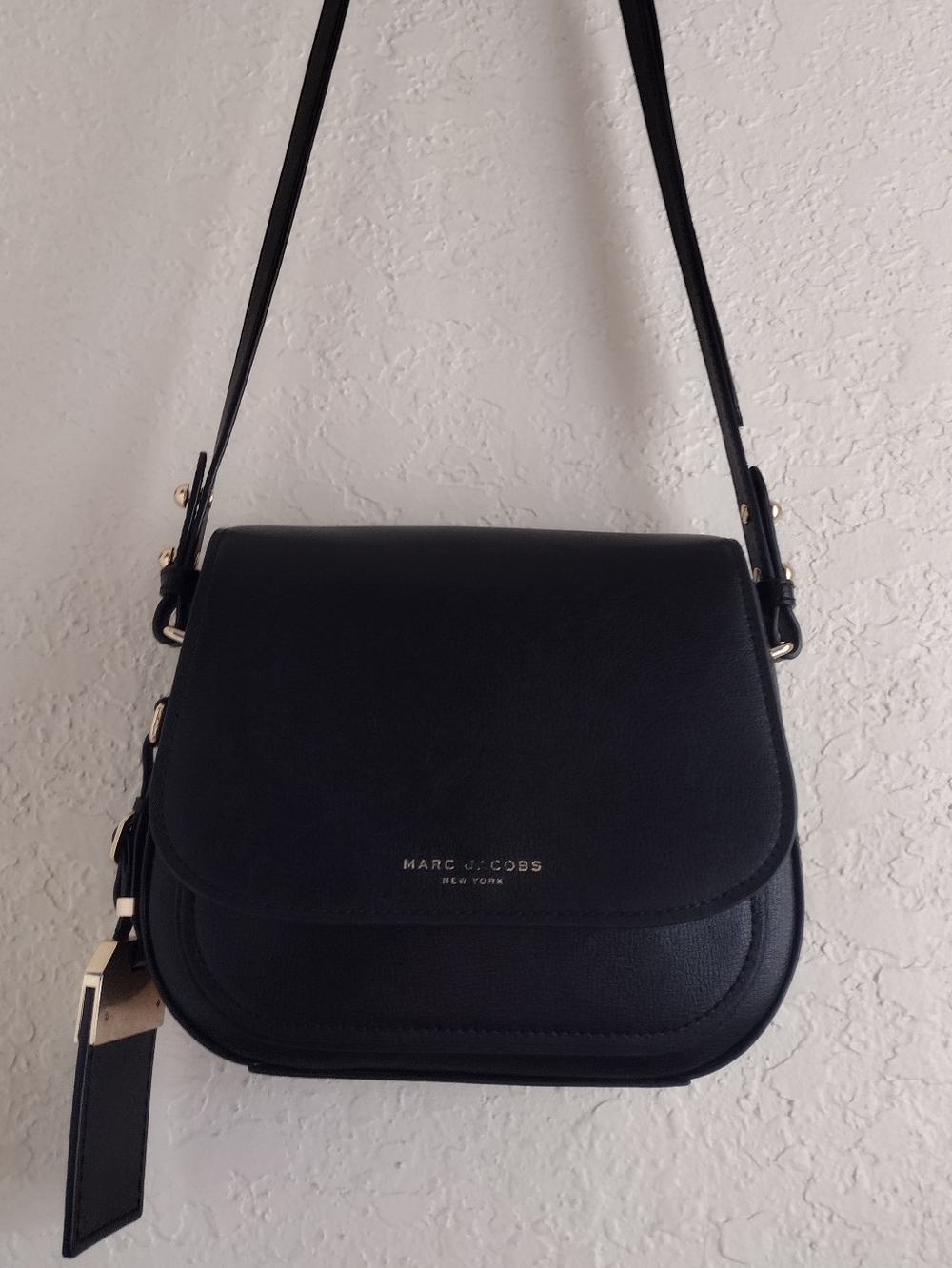 Marc Jacobs Mini Rider Black Leather Crossbody Bag With Gold Hardware - Picture 5 of 16